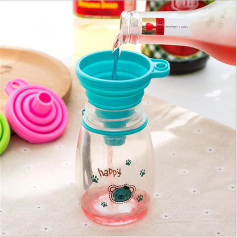 Mini Silicone Foldable Funnel Hopper Kitchen