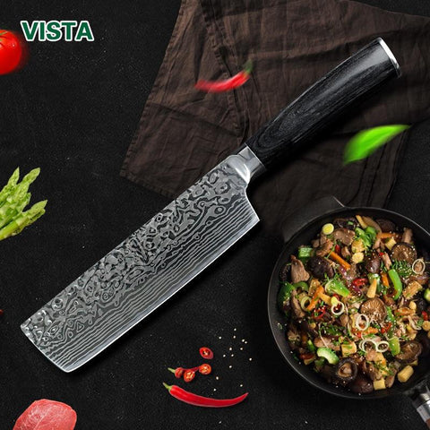 Sanding Laser Santoku Knife